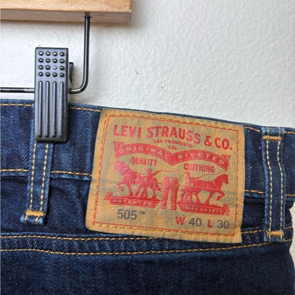 Levi’s 505 Regular MEN'S JEANS 40x30 Dark Wash - Picture 4 of 7